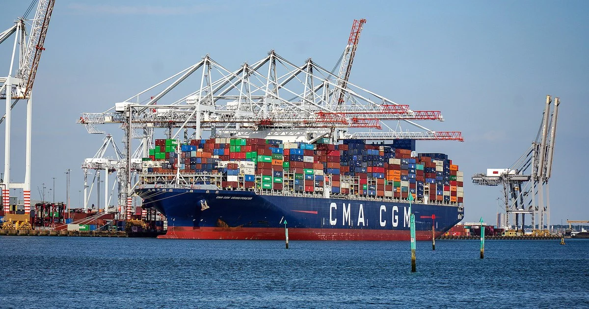 A ship in Prince Charles Container Port